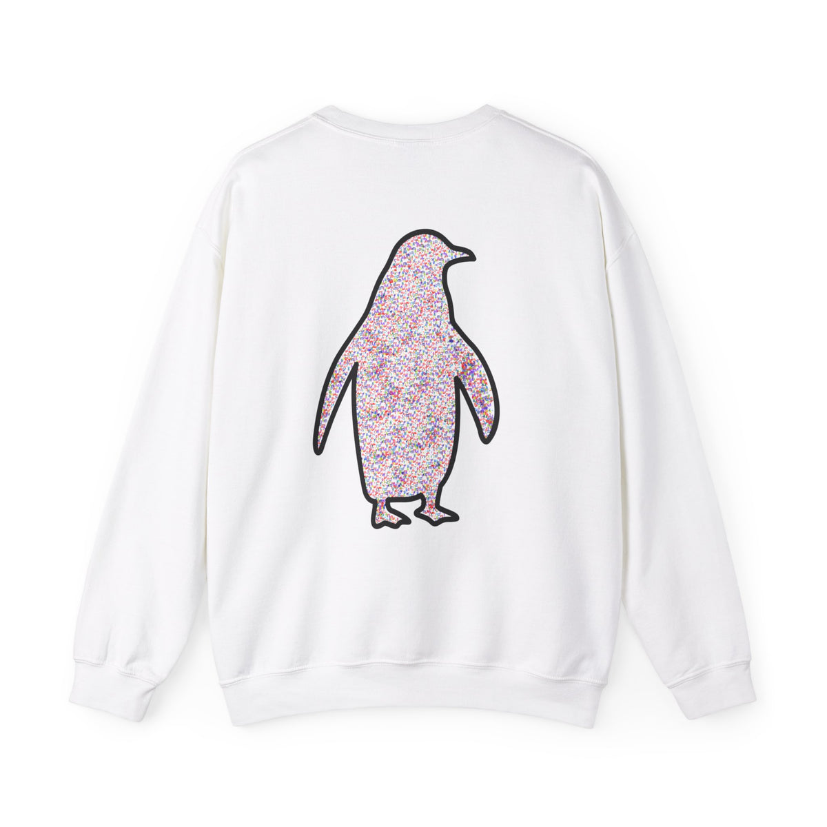Penguin Outline Fidel Alphabets Unisex Heavy Blend™ Crewneck Sweatshirt
