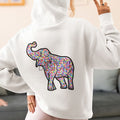Elephant Outline Fidel Alphabets Women's Heavy Blend™ Hooded Sweatshirt