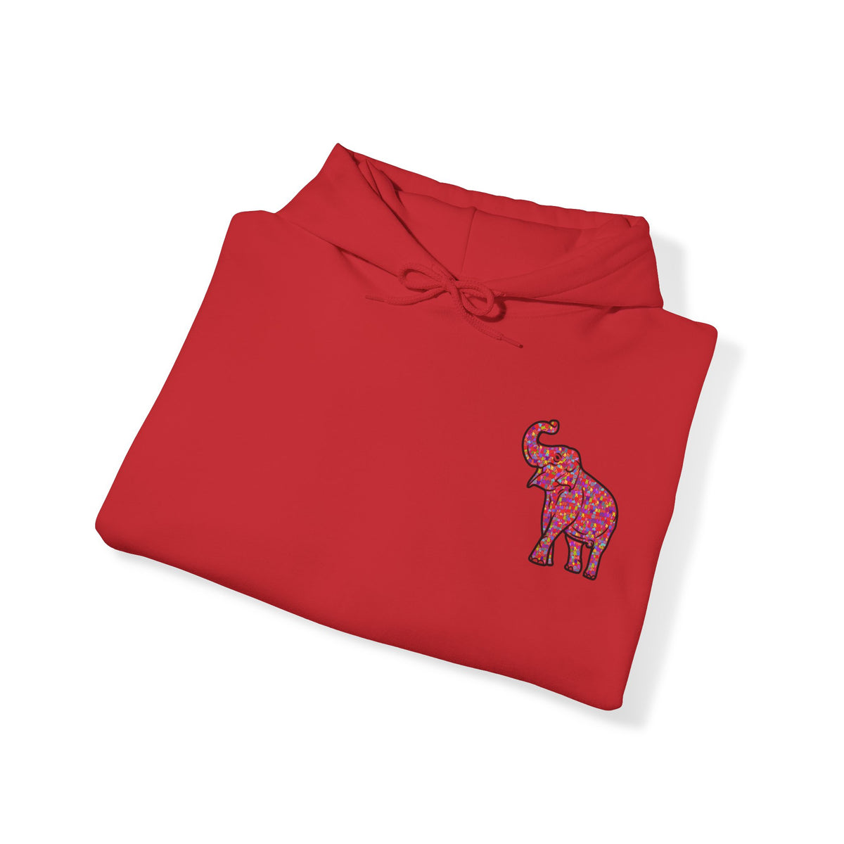 Elephant Outline Fidel Alphabets Women's Heavy Blend™ Hooded Sweatshirt