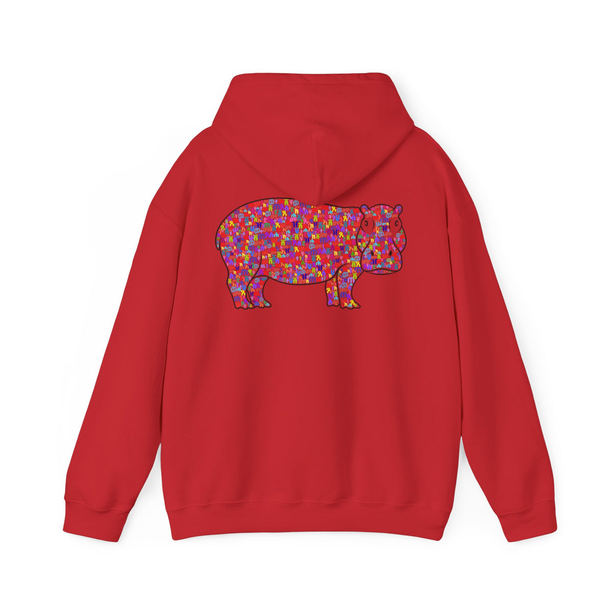 Hippo Outline Fidel Alphabets Women's Heavy Blend™ Hooded Sweatshirt